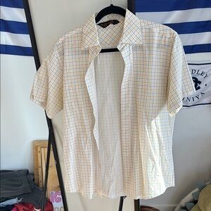 Ben Sherman White and Orange Casual Button Down Shirt